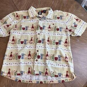 Tabasco Beige Bottle Print Casual Shirt